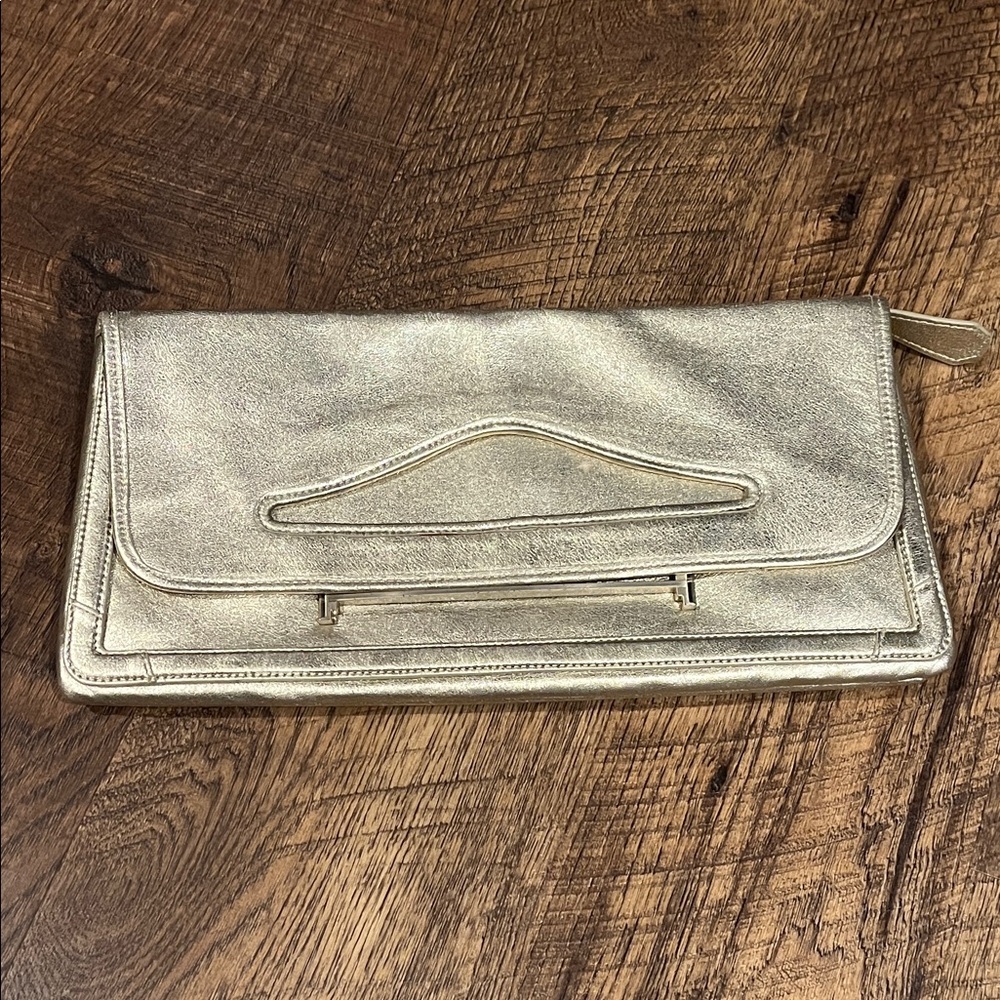 Halston Heritage Metallic Gold Wristlet